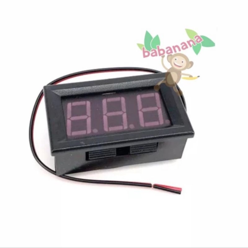 Voltmeter DC 4.5V - 30V 2 kabel dengan frame volt meter hijau