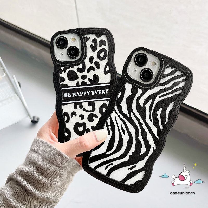 Wavy Edge Soft Case Vivo Y22 Y02 T Y15s Y36 Y11 Y02s Y21 Y35 Y20 Y12 Y15A Y12s Y16 V25 V25E Y75 V20 V23E V21 Y15 Y30 Y21s T1 Y91C Y12i Y91 Y1s Y55 Y17 Sarung Motif Leopard Zebra