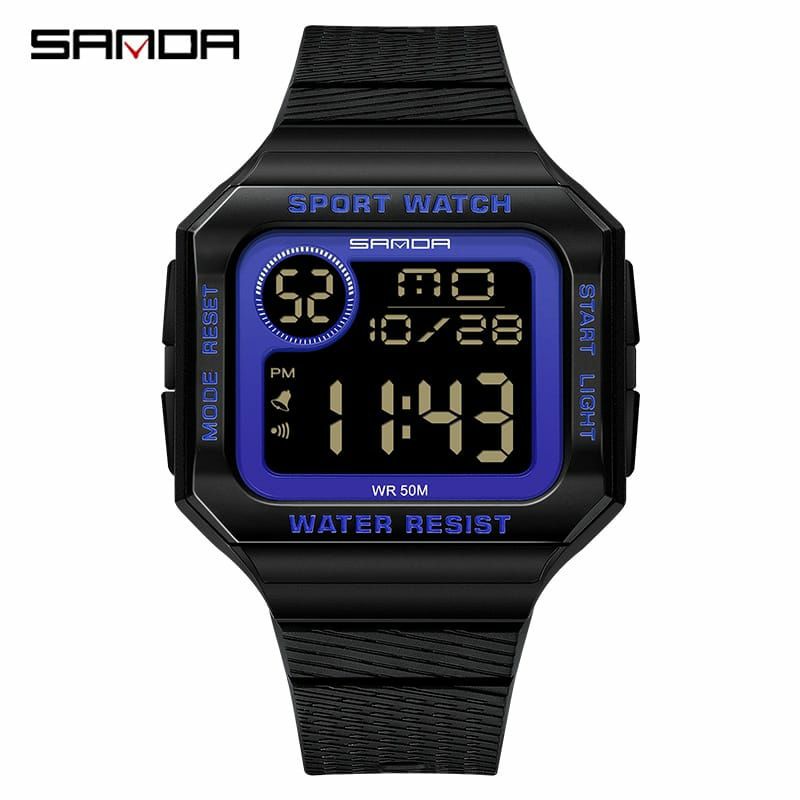 JAM TANGAN SANDA 2129 Jam Tangan Pria Wanita Digital EL Backlight Sport Watch Anti Air