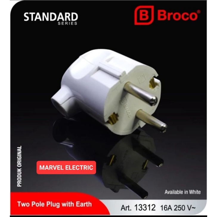 Steker Arde Bengkok L Broco Putih 1331255 New Gee