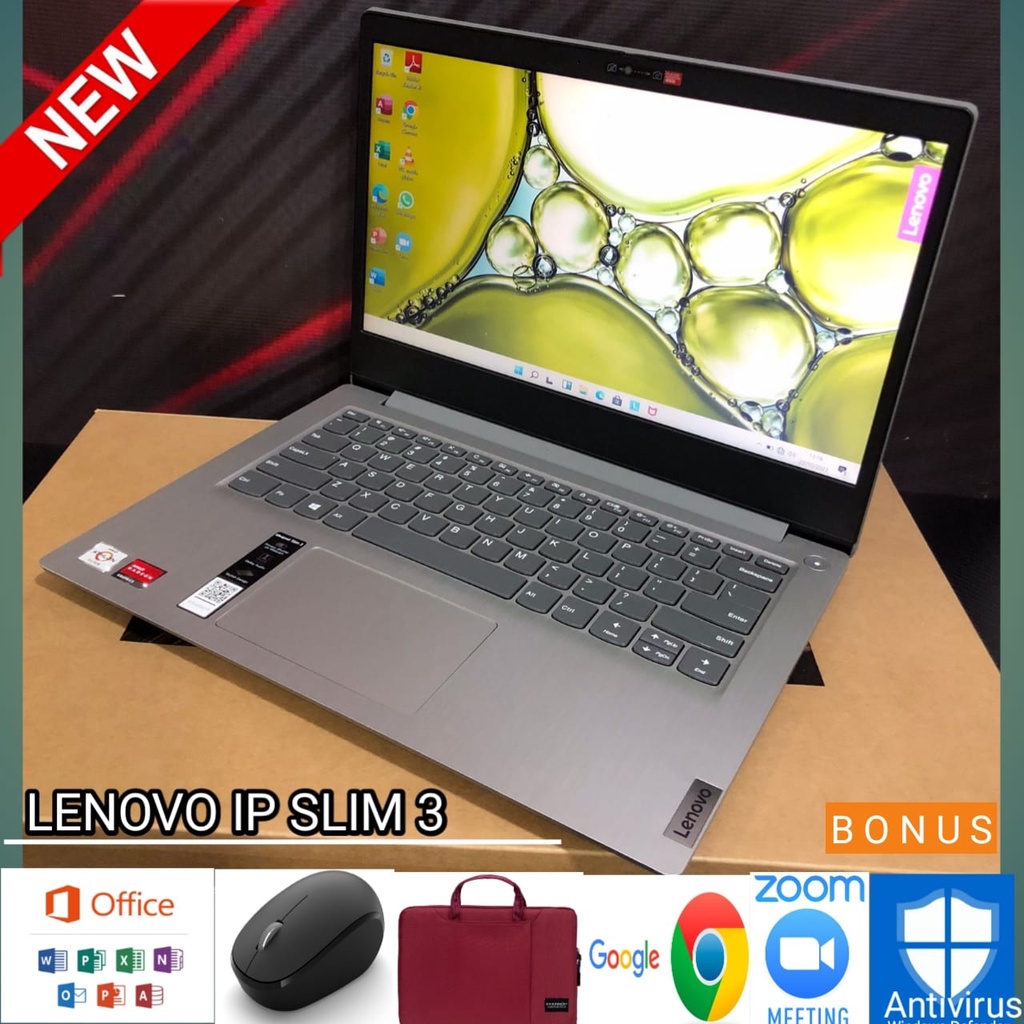 LENOVO IDEAPAD SLIM 3 14 ATHLON SILVER 3050 8GB 256SSD WINDOWS 11 LAYAR  14.0FHD GARANSI 2TAHUN