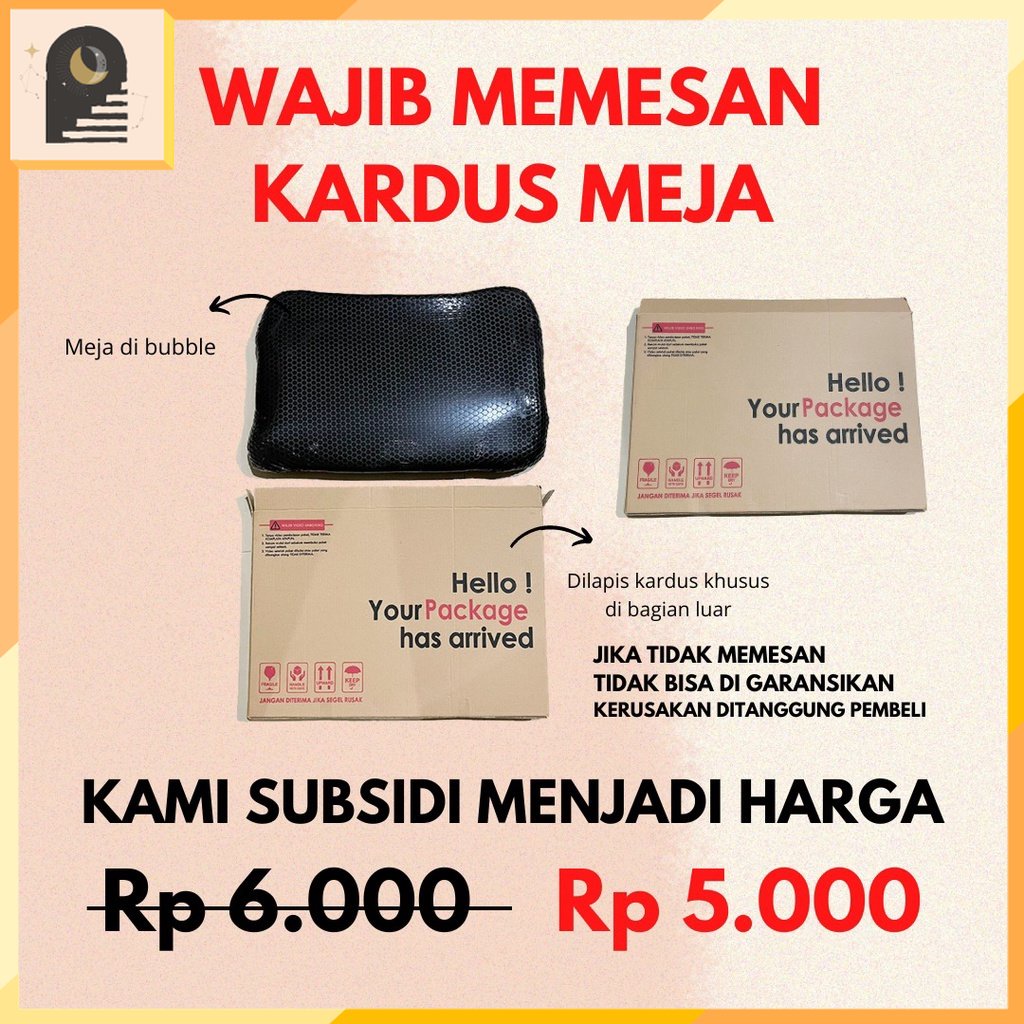 

EITHER.ID - KARDUS MEJA BELAJAR LIPAT IMPORT UNTUK TAMBAHAN PACKING EXTRA SAFE