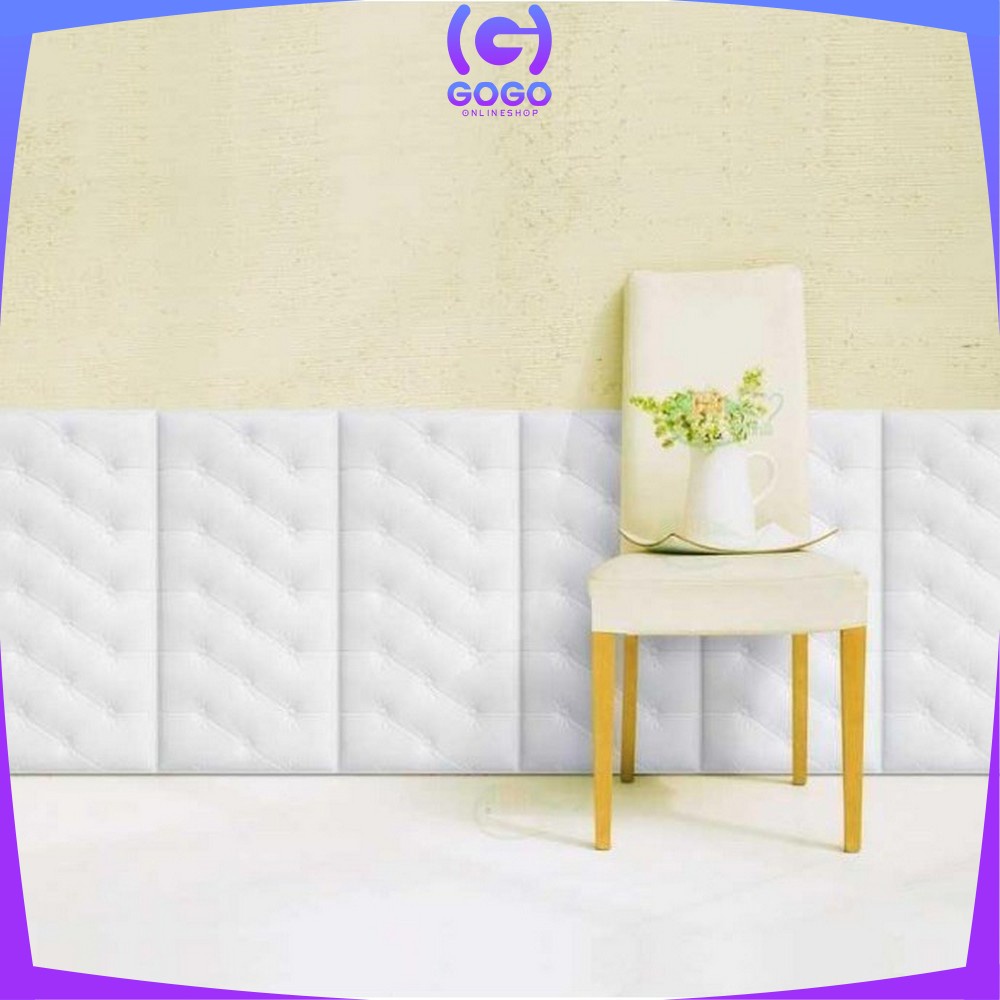 GOGO-C119 Wallpaper 3D Foam Headboard Bed Wall Stiker Wallfoam Dinding 3D Walpaper Foam Dekorasi Rumah