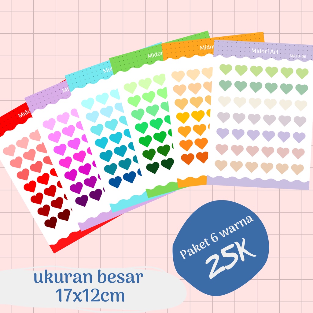 

[DOKI] Stikers Kawai Aesthetic Midori Art - Bentuk Love - MA10