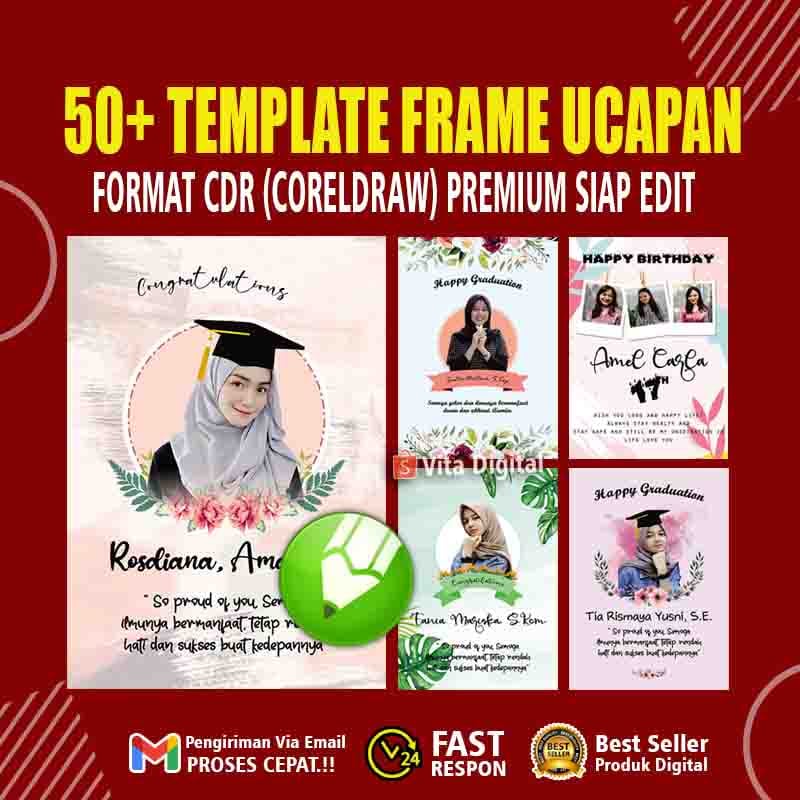 50 Template Frame Ucapan Selamat Format CDR Siap Edit Terlaris