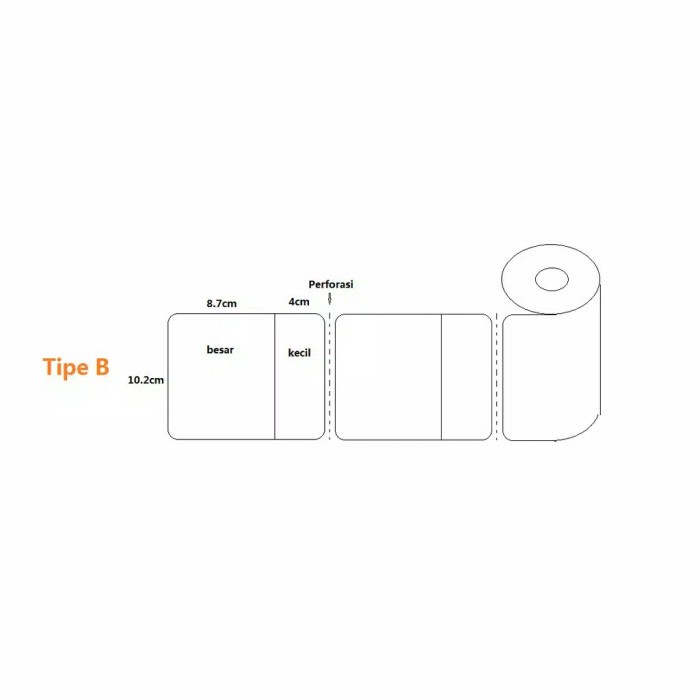 

label resi JNE thermal 102x127 1Line 500pcs gap 3mm PFRS