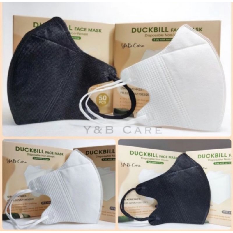 Masker duckbill Y&B Care embos isi 50 pcs