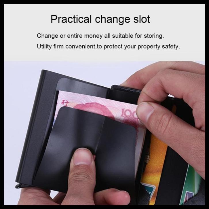 

Dompet Kartu Anti Rfid Bahan Kulit Dengan Holder Aluminium Kb 005 Blac