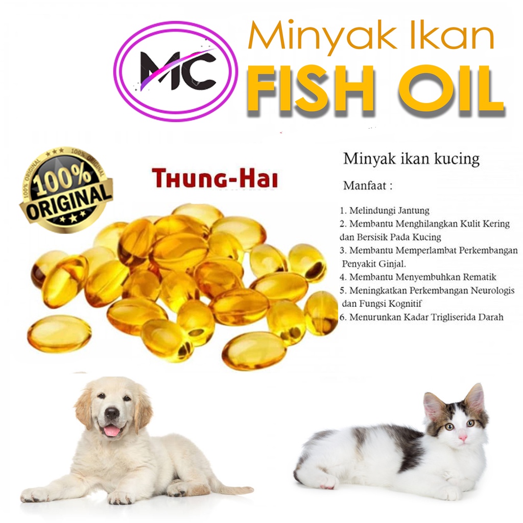 Minyak Ikan Kucing Omega 3 Minyak Ikan Salmon Untuk Hewan Anjing Kucing Fish Oil Obat dan Vitamin Hewan