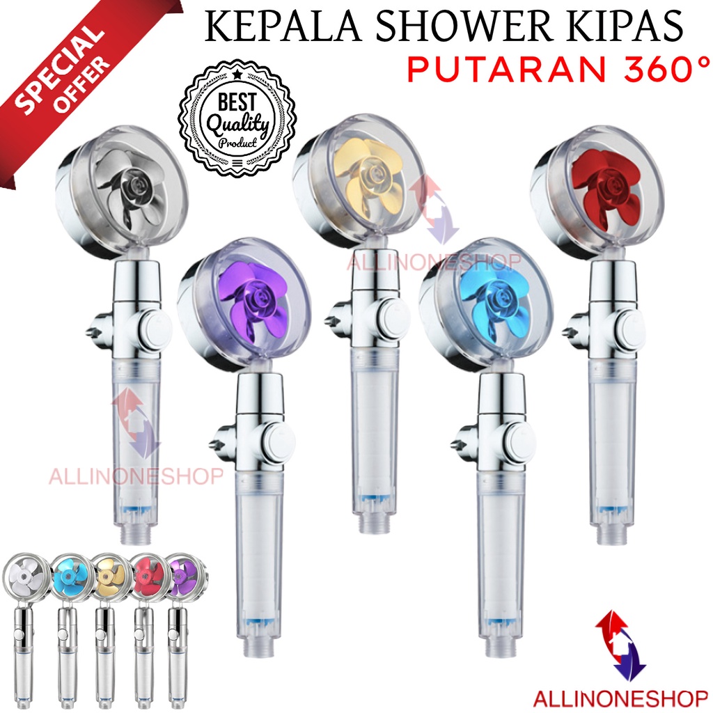 FAN SHOWER BALING / KEPALA KIPAS MANDI 360 DERAJAT / KEPALA SHOWER MANDI HEMAT AIR / SHOWER MANDI KIPAS