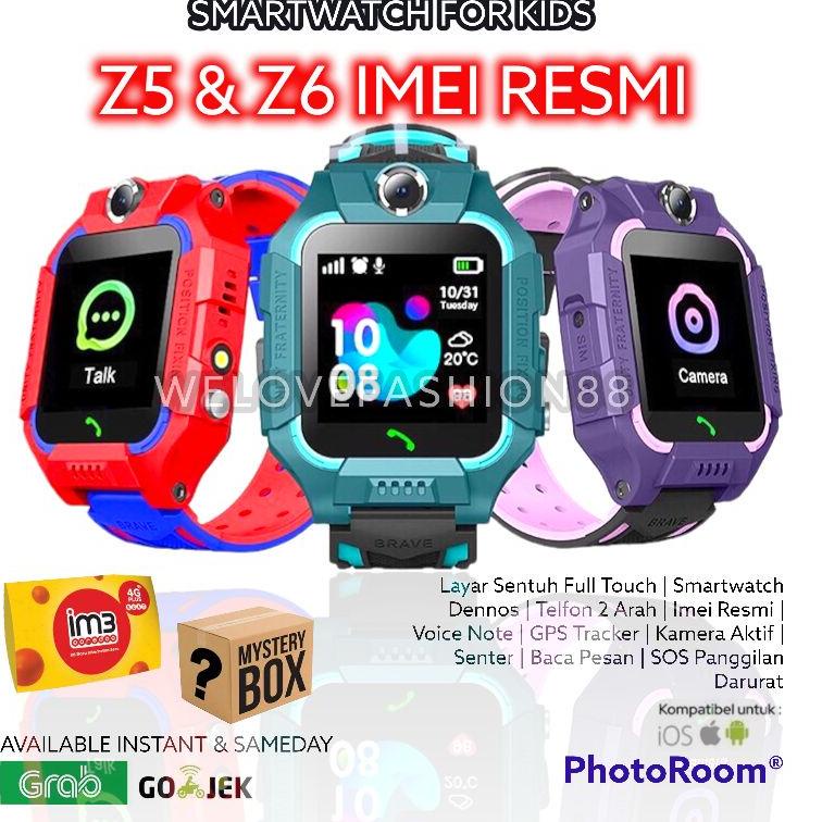 Paling Bagus--Jam Tangan Imo Anak Anti Air Z5 / Z6 Gps Tracker Sos Termurah Memantau Lokasi Anak Ime