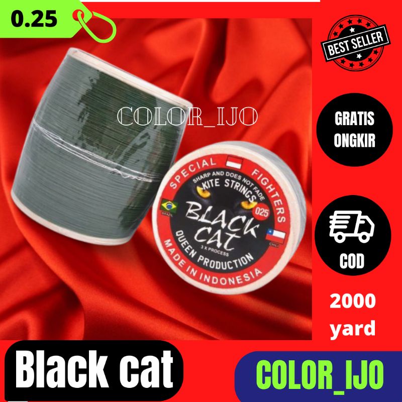 Senar Gelasan Layang-Layang BLACK CAT 2000 Yard Benang Gelasan Full Treatment