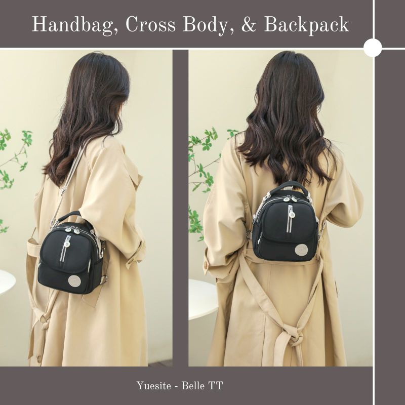 Tas wanita 3fungsi Yuesite Belle tenteng selempang ransel import