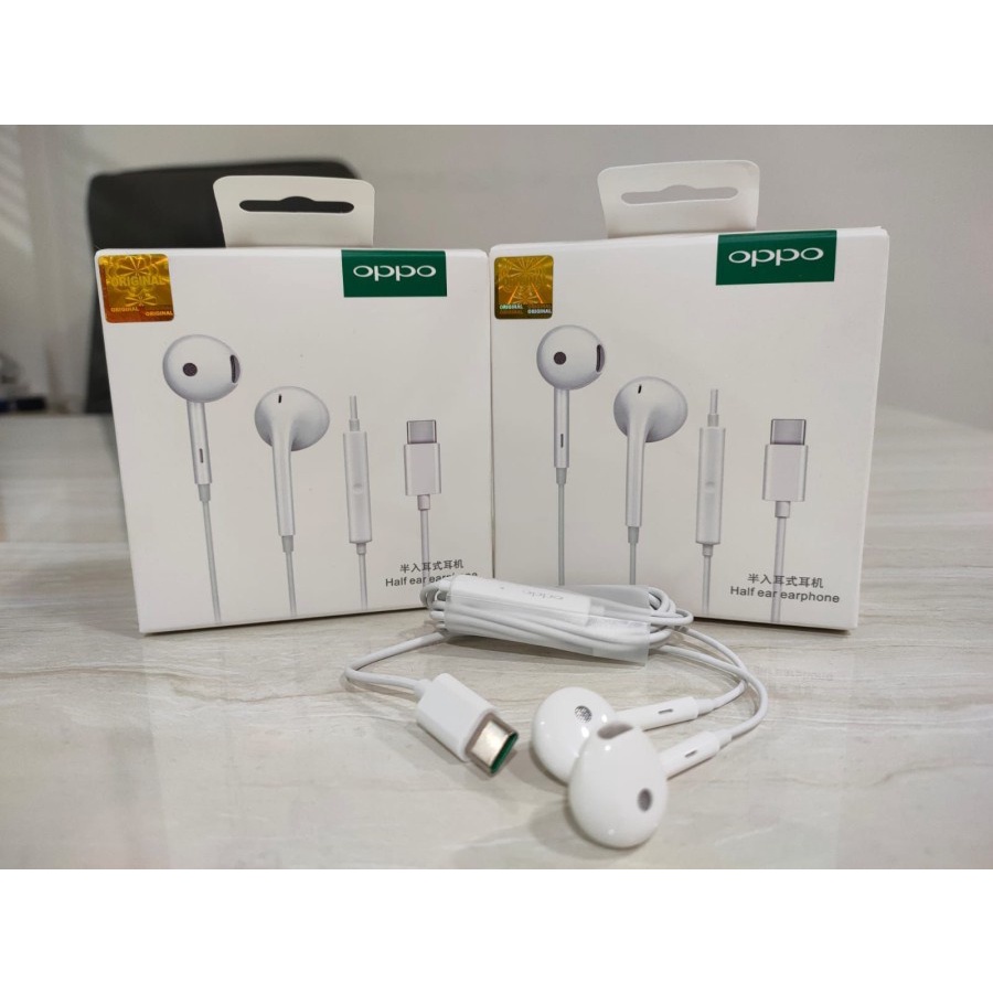 Handsfree Oppo Headset MH135 Type-c / 3.5MM Earphone Stereo Bass