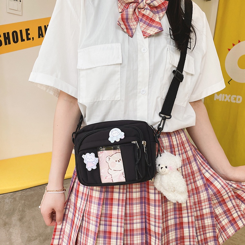 [BISA COD] S9999 Tas Canvas Tas Selempang Wanita Korea Sling Bag Perempuan Tahan Air Stylish
