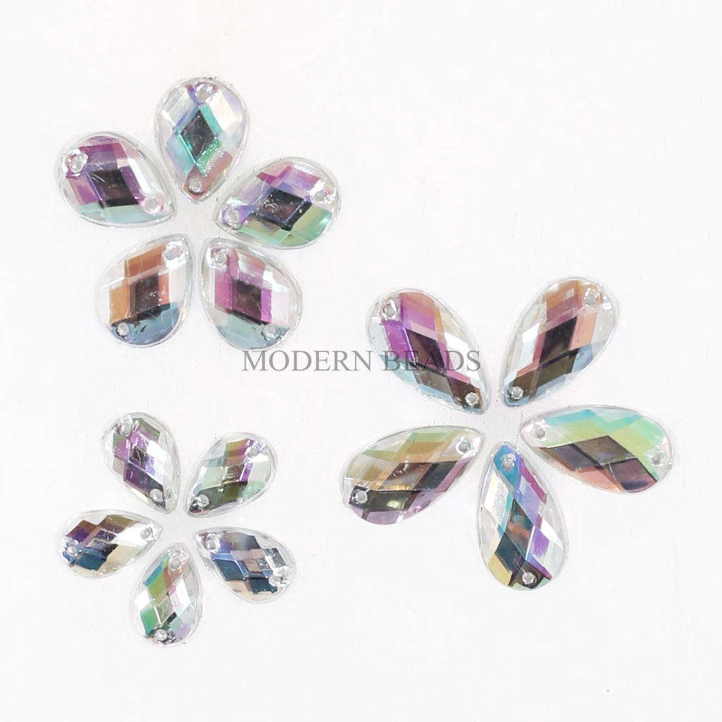 [KANTONG] Payet / Diamond Kristal Akrilik / Acrylic AB / Pelangi Grade A Tetes 8x13mm , 9x17mm , 10x14mm