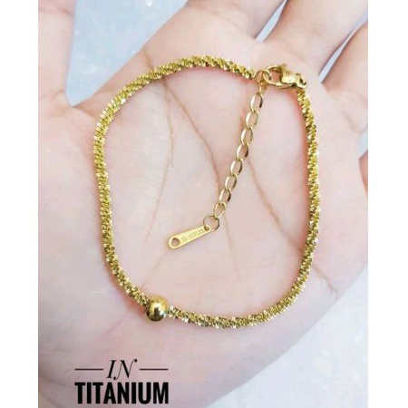 Gelang Tangan Titanium Gold Simple 2810a