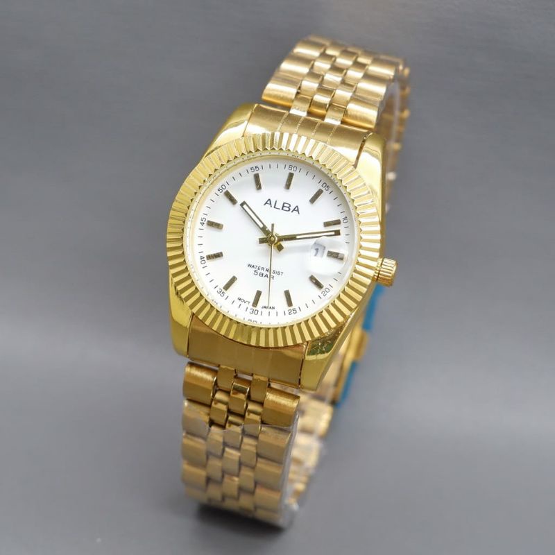 Jam Tangan Alba Wanita Stainliss Steel Rantai Fashion Bisa COD