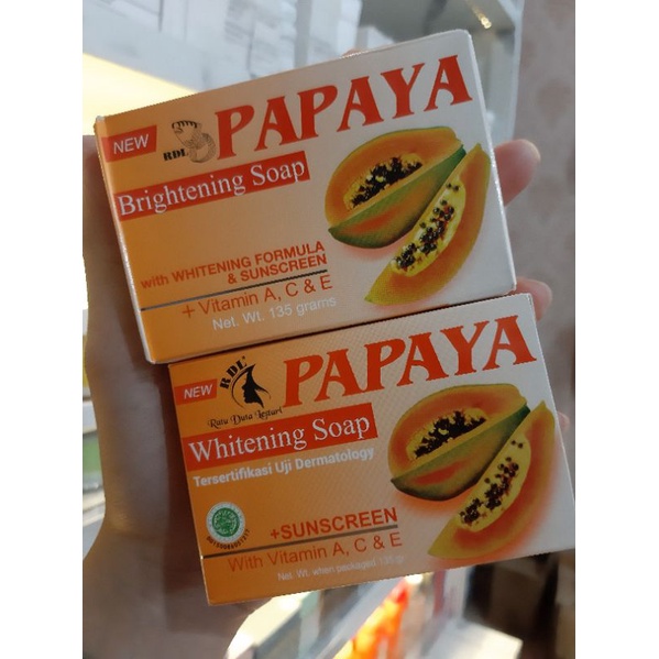 Sabun Pepaya Sari Whitening Soap dan Sabun Pepaya RDL Brightening Soap isi 135g