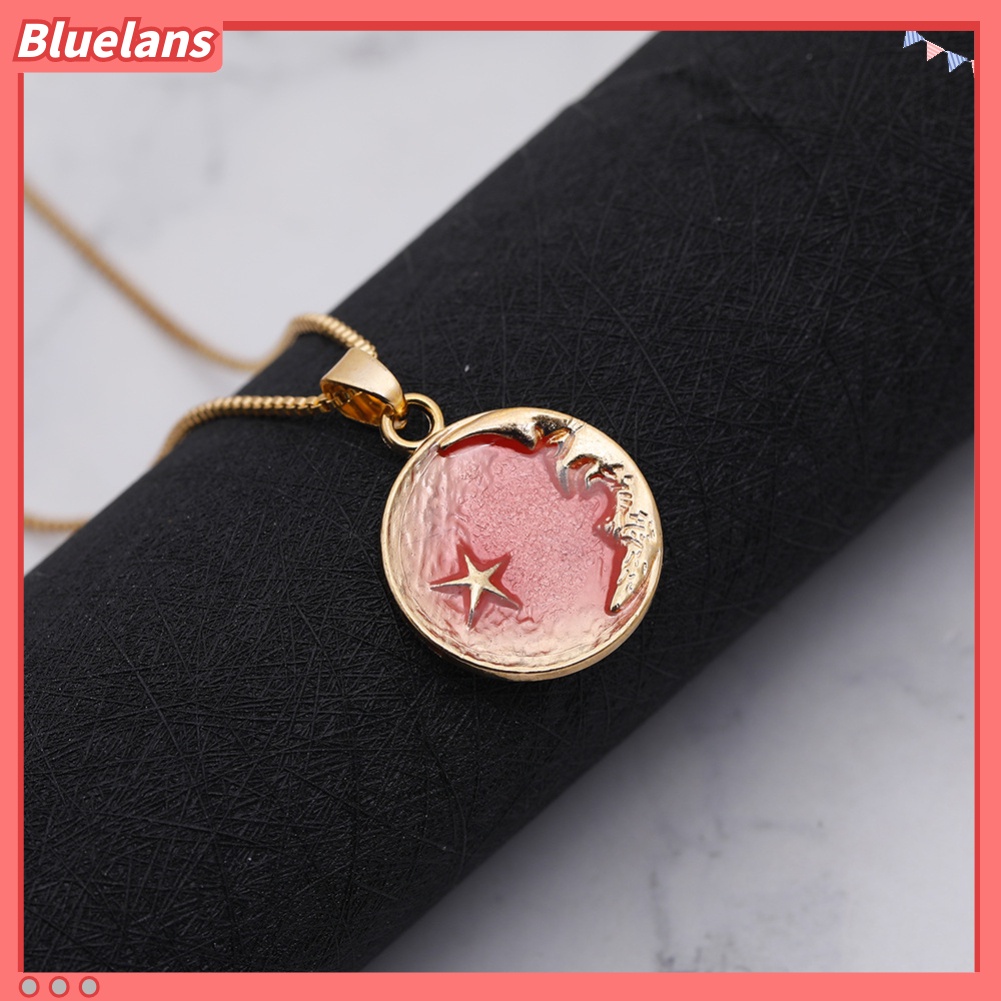 Bluelans Women Romantic Starry Sky Enamel Star Moon Pendant Chain Necklace Jewelry Gift