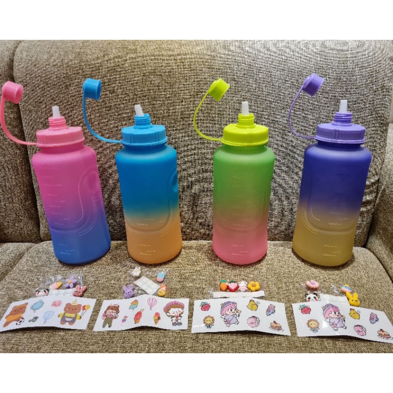 Jual Botol Minum Jumbo Rainbow Gradiasi 2 Liter Viral | Shopee Indonesia