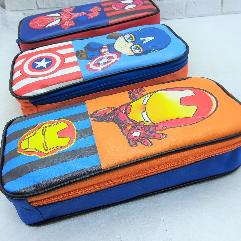 

㊨ Kotak Pensil Kain 1 Resleting Karakter Heroes H733 / Tempat Pensil / Tepak Pensil / Boks Pensil / Box Pen / Pencil Case ㊔
