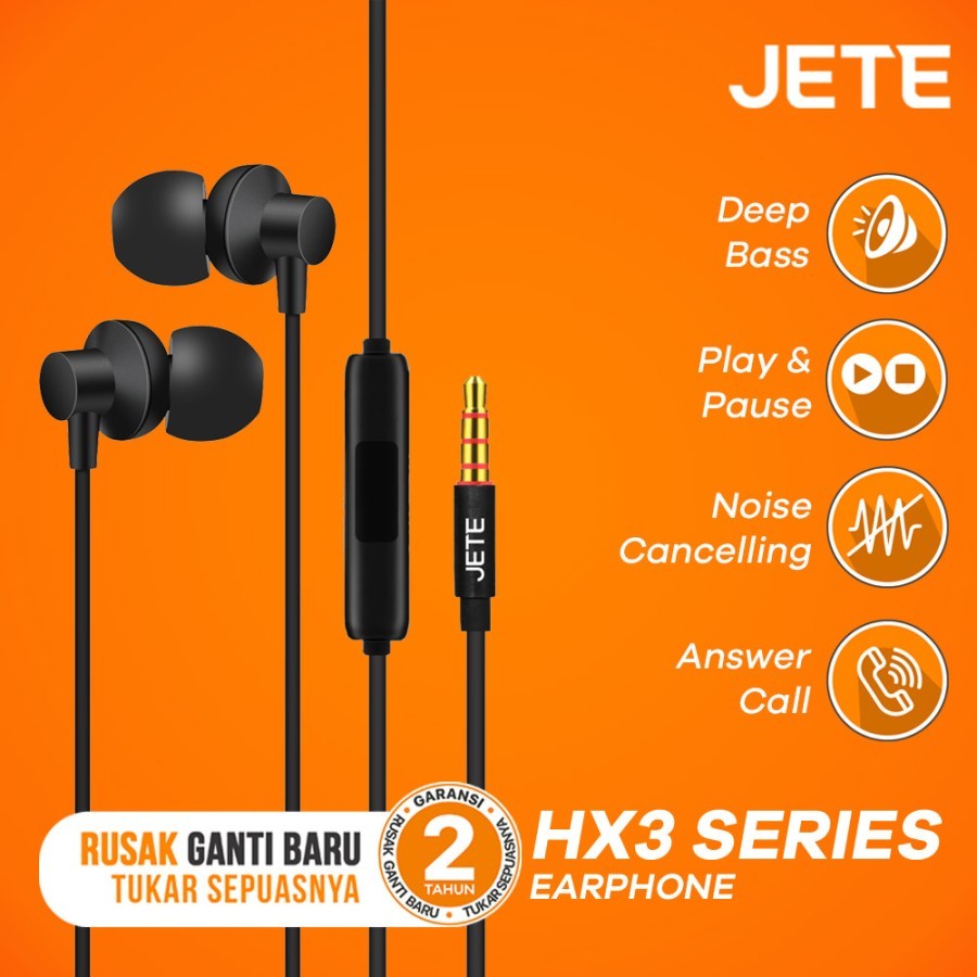 JETE HX3 Earphone, Handsfree Deep Bass