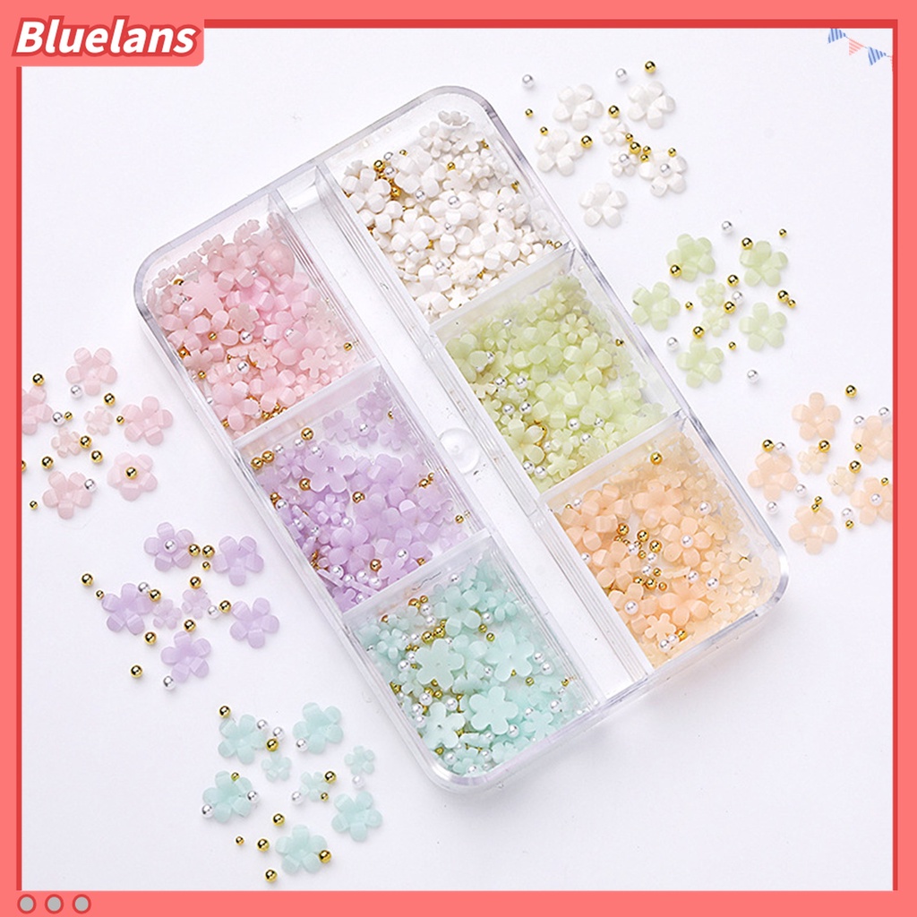 (In Stock) Kacamata Hitam Lensa Warna Warni ♡Set Manik-Manik Mini Bentuk Hati Bunga 3D Untuk Dekorasi Nail Art