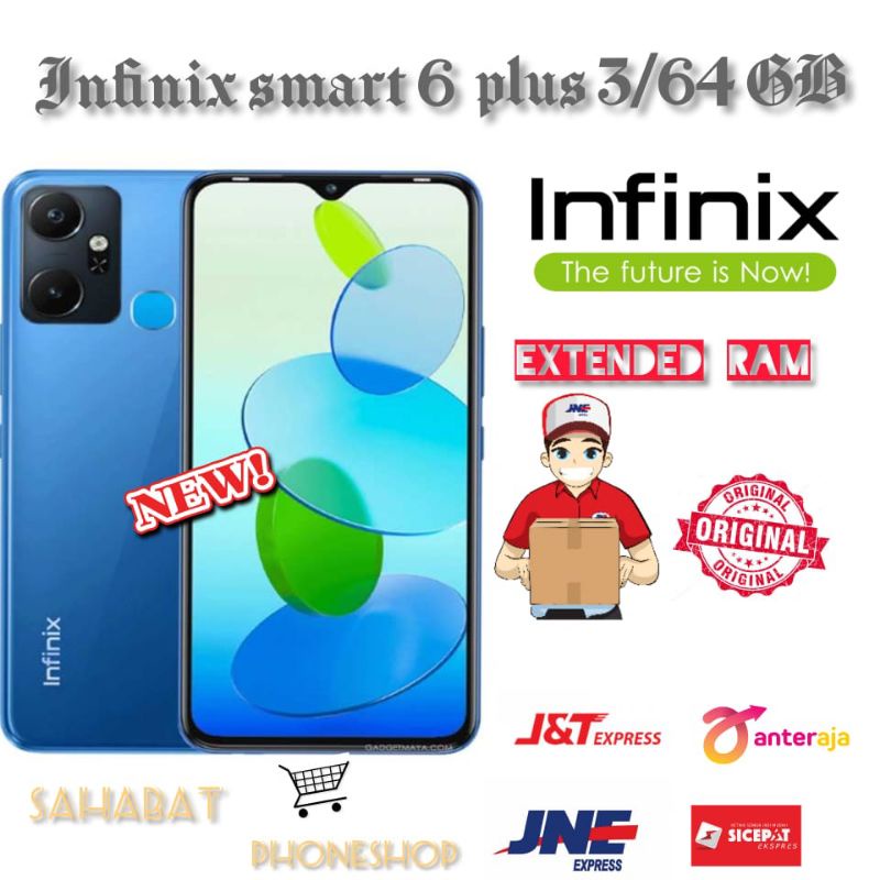 INFINIX SMART 6 PLUS 3/64 GB (RAM 3 GB + 3GB EXTENDED RAM)
