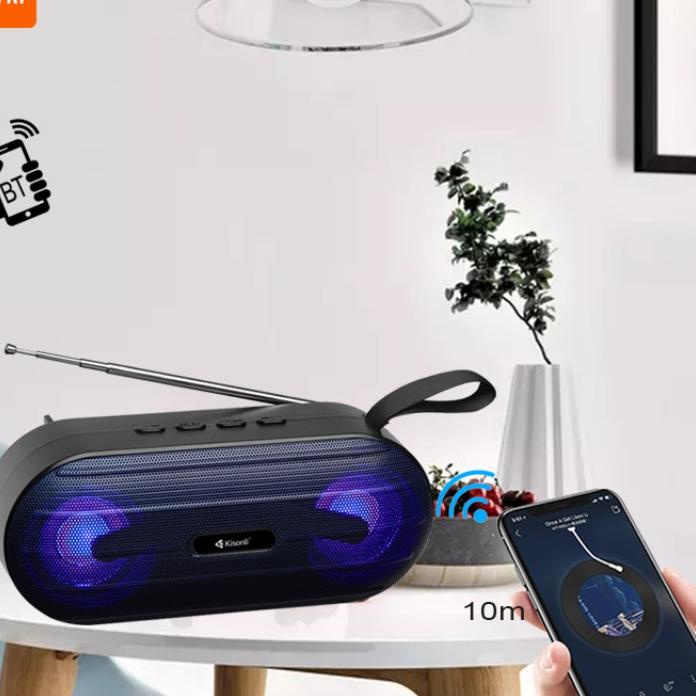 SHOPEE 10.10 KISONLI - Speaker Bluetooth Portable With Antena Support BT , FM Radio , USB , TF-Card 