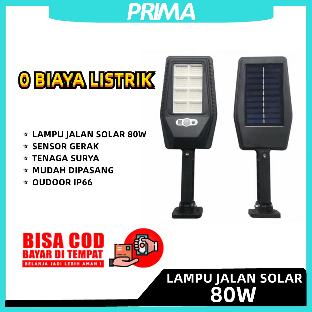 Lampu Jalan LED Solar Cell Outdoor Lampu Tenaga Surya / Lampu Panel Surya Sensor Gerak Waterproof