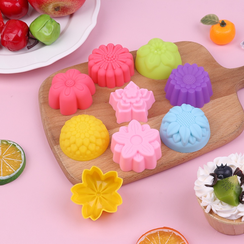 6 Pcs Cetakan Kue Muffin Bahan Silikon Ukuran 5cm