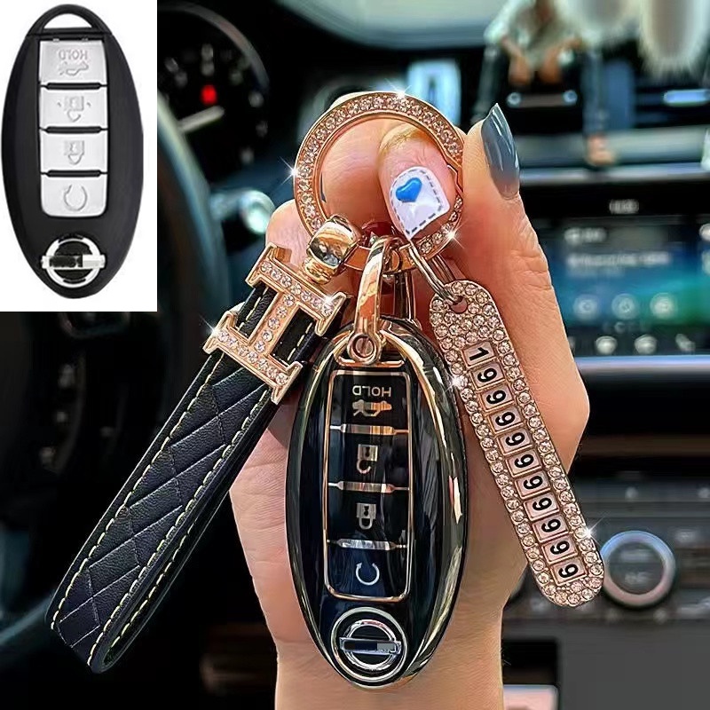 Casing Kunci Remote Mobil keyless Bahan TPU Untuk Nissan Sylphy Teana Elgrand Almera Grand Livina Juke J10 J11 X-Trail