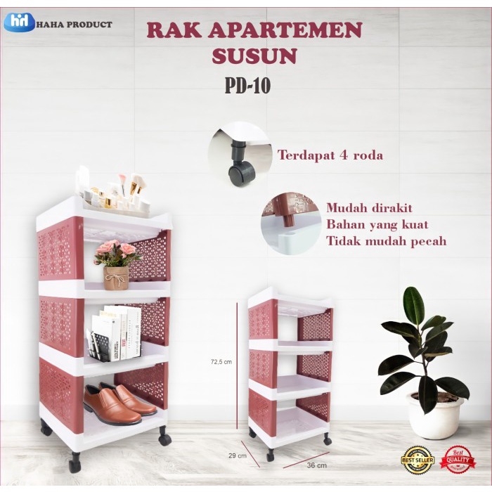 Rak Serbaguna / Rak susun / Rak Apartemen 4 Susun / Rak Multifungsi / Rak plastik 4 susun Rak serbaguna