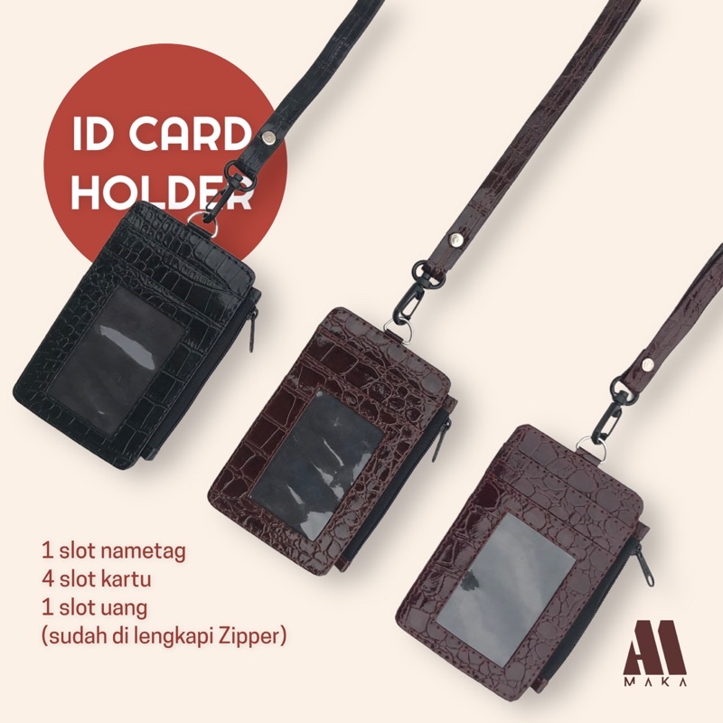

ID CARD HOLDER CROCO LEATHER WALET GLOSSY / LANYARD TALI NAME TAG / KALUNG KARTU NAMA / DOMPET KARTU BAHAN KULIT / NAMETAG ACCESORIES / TEKSTUR / AKSESORIS TEMPAT KARTU / PRIA LAKI LAKI / WANITA PEREMPUAN UNISEX