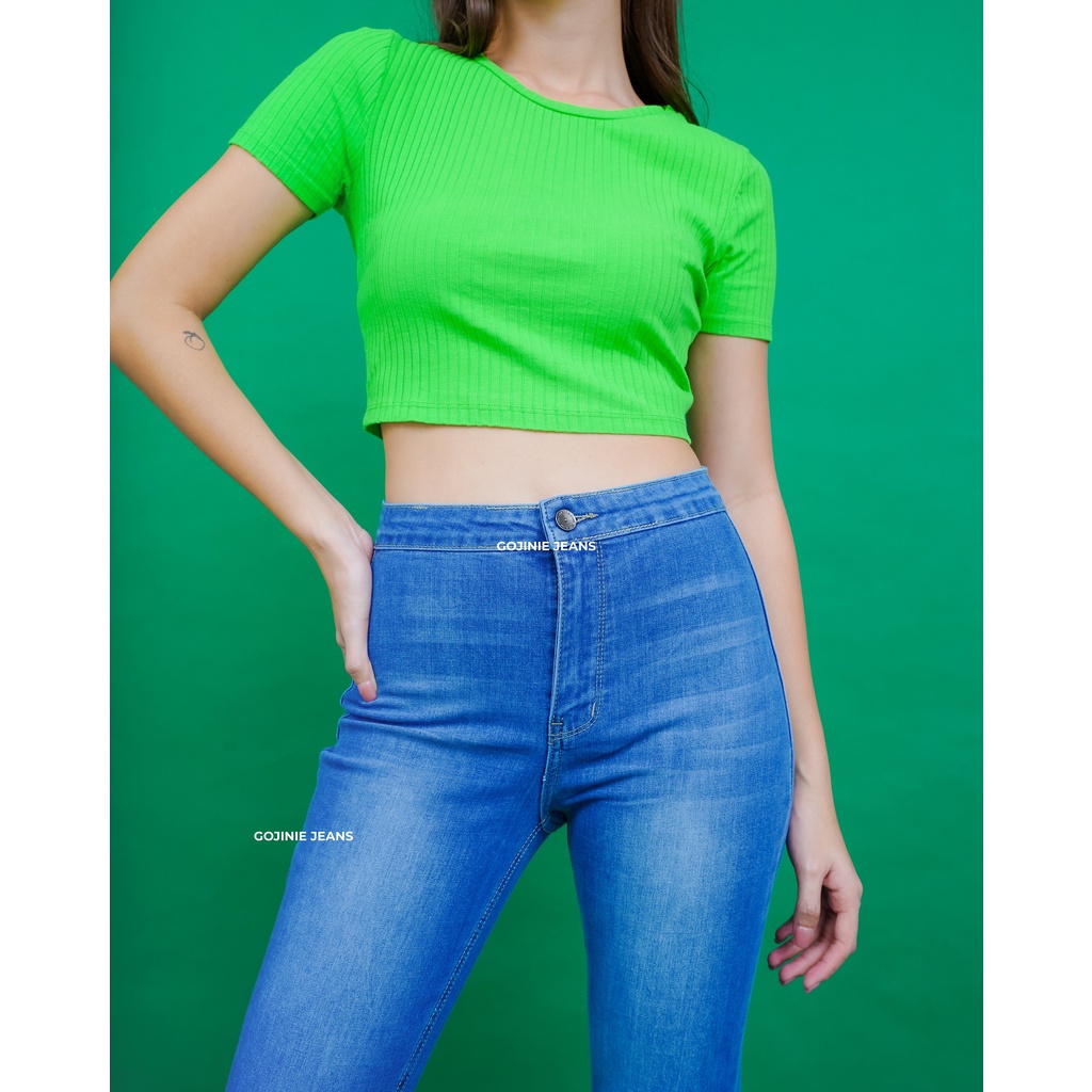 GOJINIEJEANS - Highwaist Skinny Medium Panjang 7/9 - 4572 - BLACK WIDOW