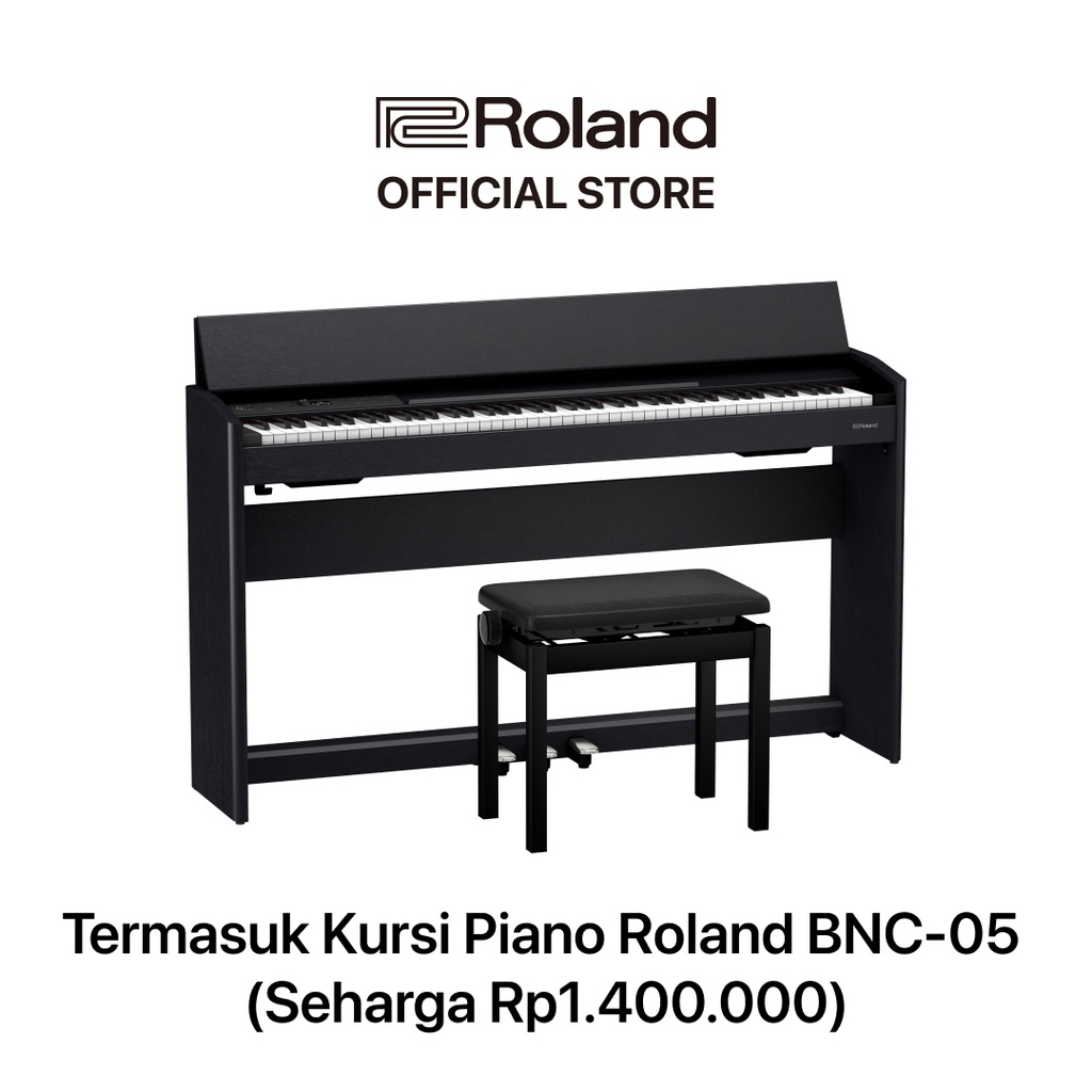 Roland F701 Digital Piano (Black) Termasuk Kursi Piano Roland BNC-05 Adjustable