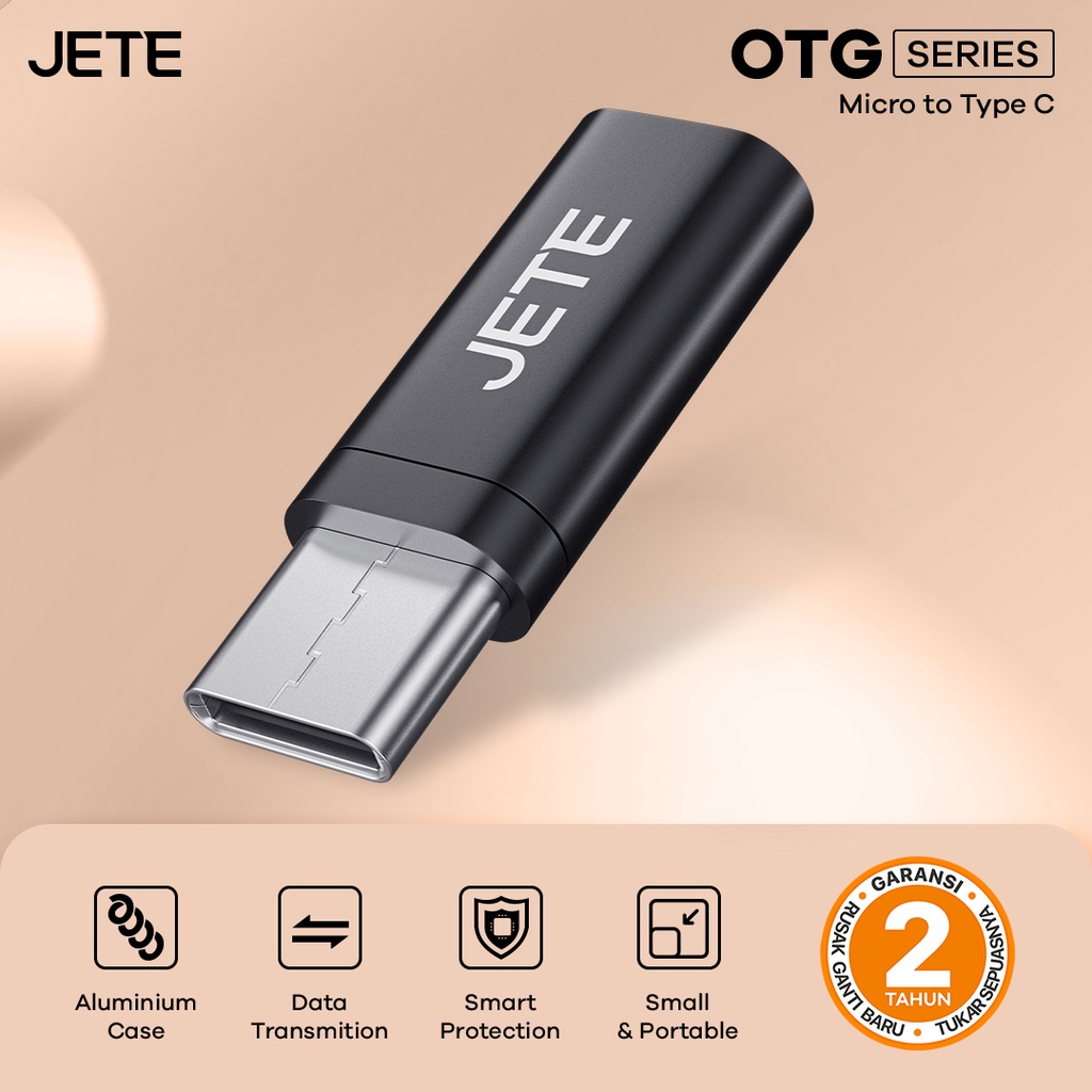 OTG Micro To Type C JETE Portable Small With Alumunium Case - Original Garansi Resmi 2 Tahun