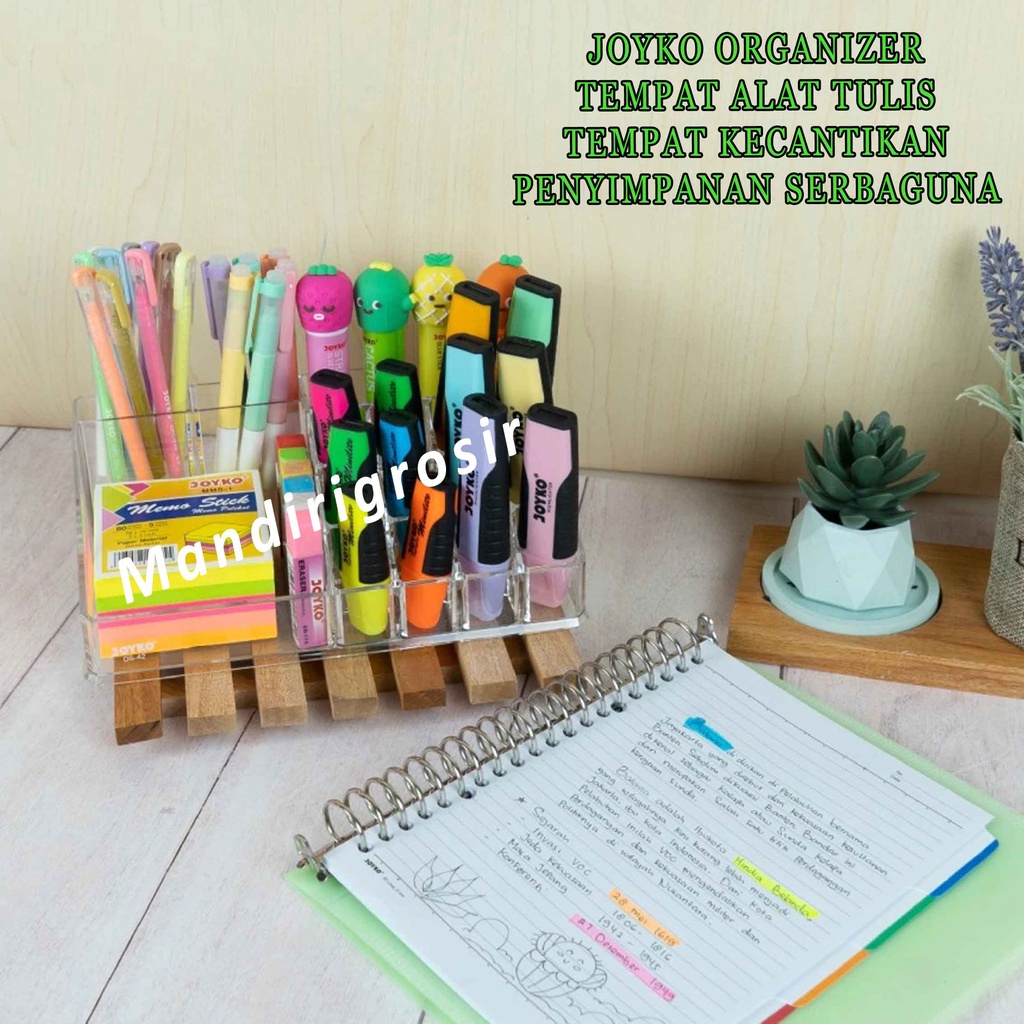 Tempat Alat Tulis * Joyko Pensil Organizer * Transparan * Tempat Multifungsi