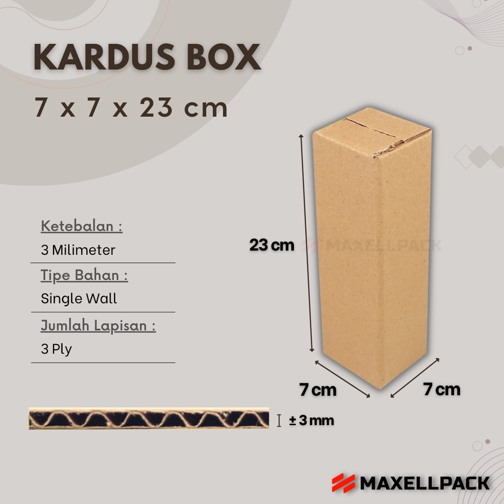 

Kardus Karton Box 7x7x23 CM Kotak Dus Packing Botol Polos