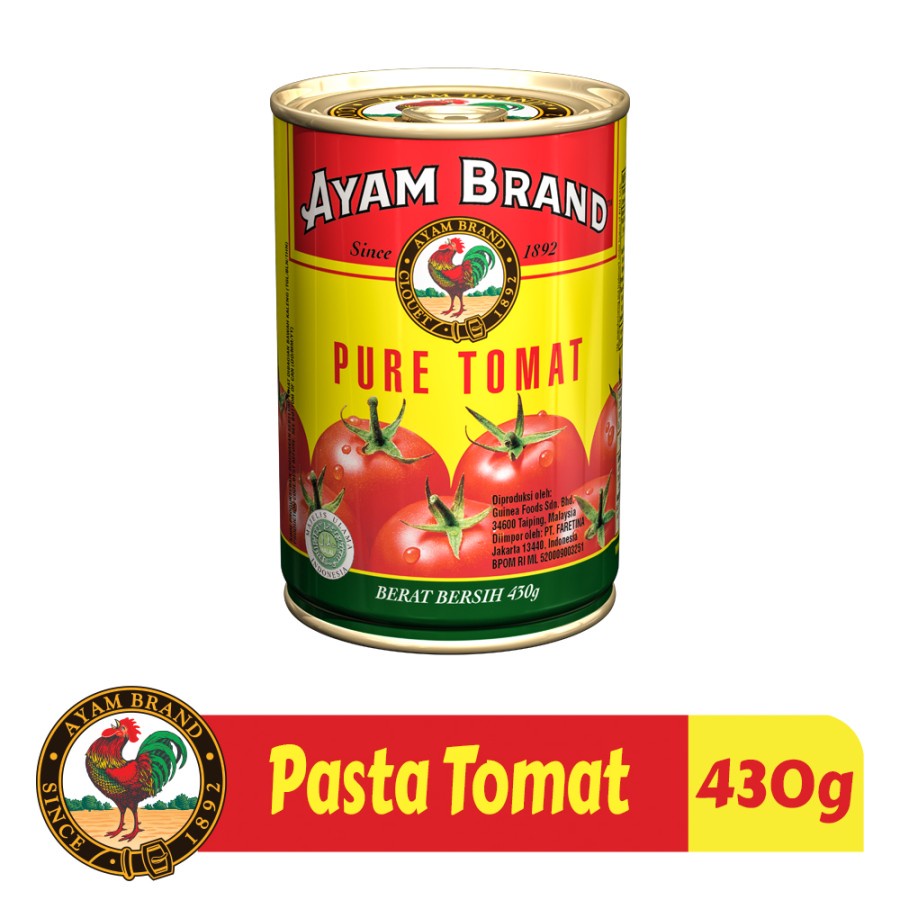 

AYAM BRAND TOMATO PUREE 430 GR - PASTA TOMAT KALENG HALAL TANPA MSG