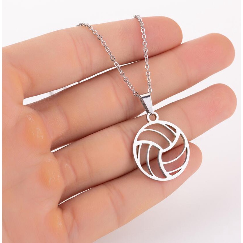 New Sports Accessories Men's and Women's Volleyball Stainless Steel Pendant Necklace Collar Chain