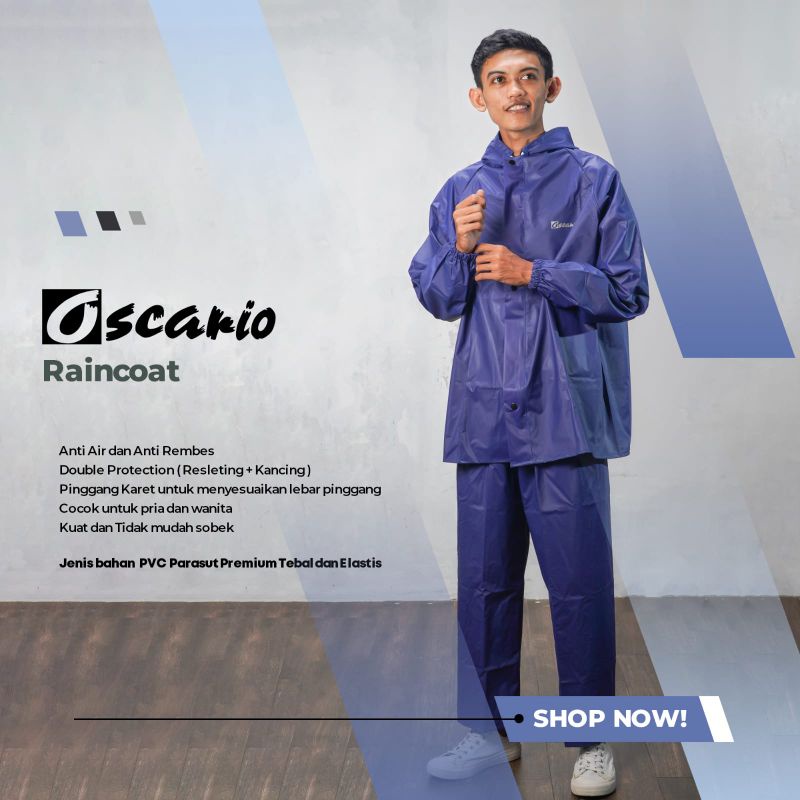 JAS HUJAN bahan PVC TEBAL KUAT Original by Oscario Raincoat