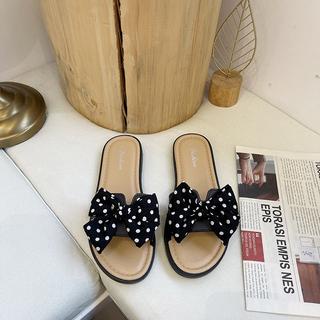 GO! SW838 Sandal Pita Polkadot Flat Shoes Fashion Korea Model Pita Sandal Karet Ribbon Polkadot Import