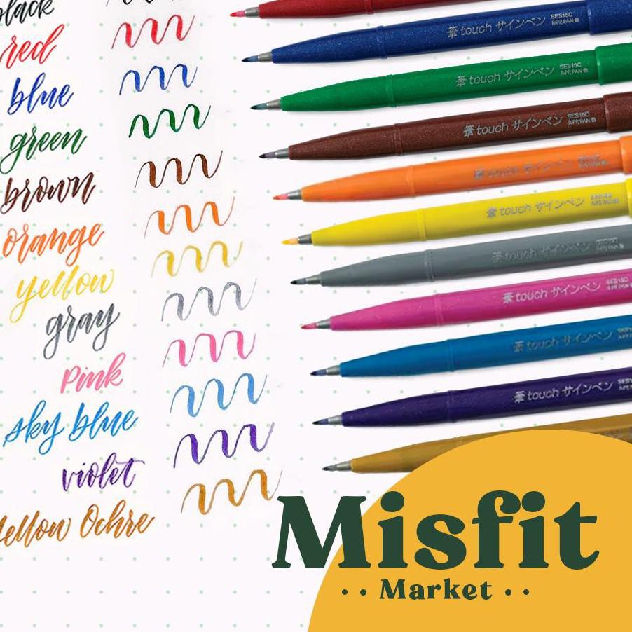 

Nn4N8--Pentel Touch Brush Sign Pen Fude Spidol Kuas SES Kaligrafi