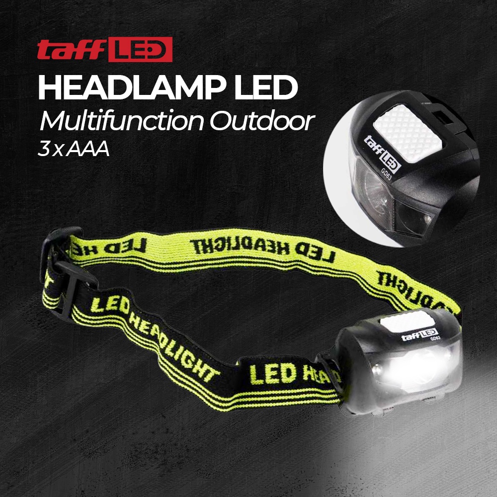 Headlamp LED Multifunction Outdoor 3W - GD63 - OMFL23BK Black