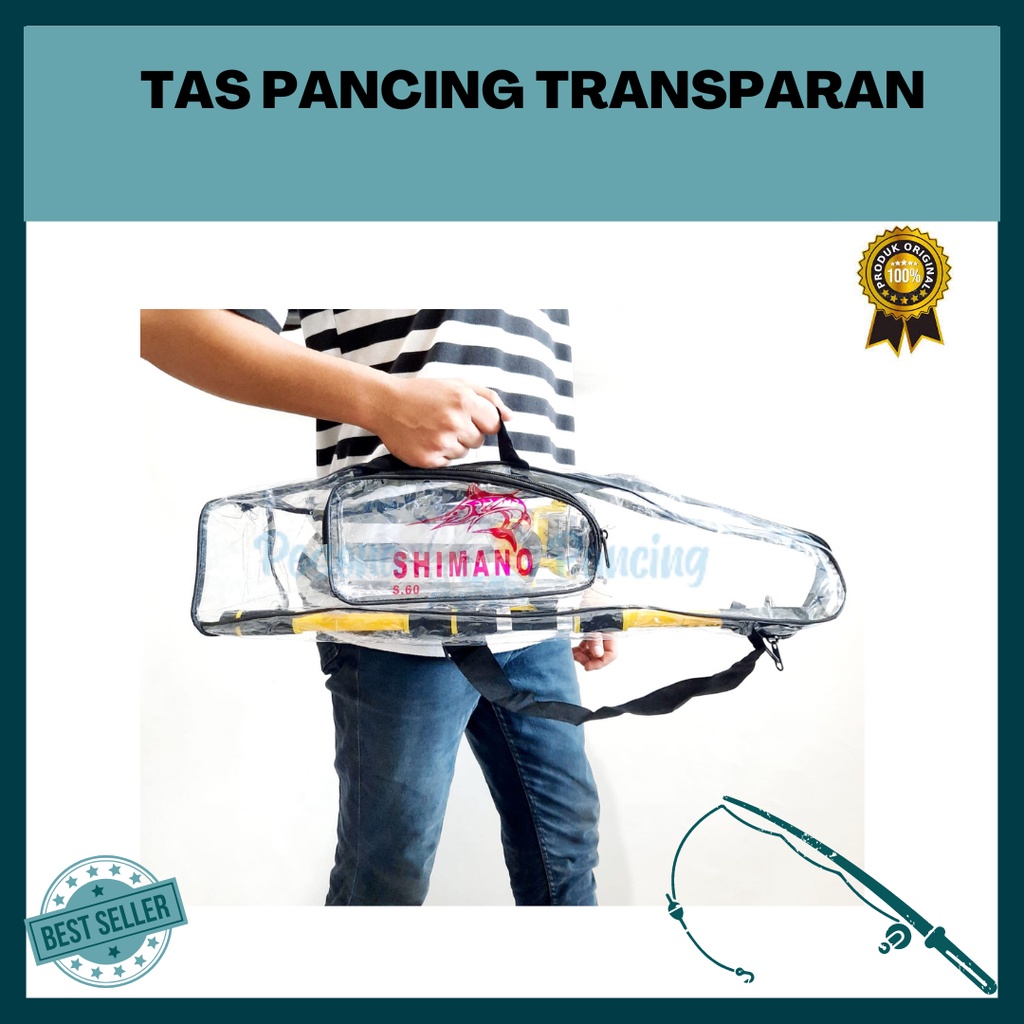 Tas Pancing TRANSPARAN bahan MIKA PLASTIK KUAT Ukuran 60cm 75cm 90cm 100cm