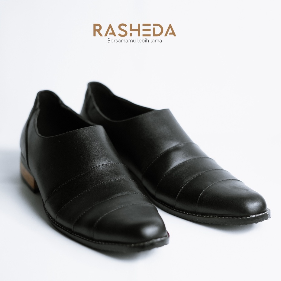 Sepatu Pantofel Pria Oxford Kulit Asli Rasheda AGS 01 SlipOn Big Size