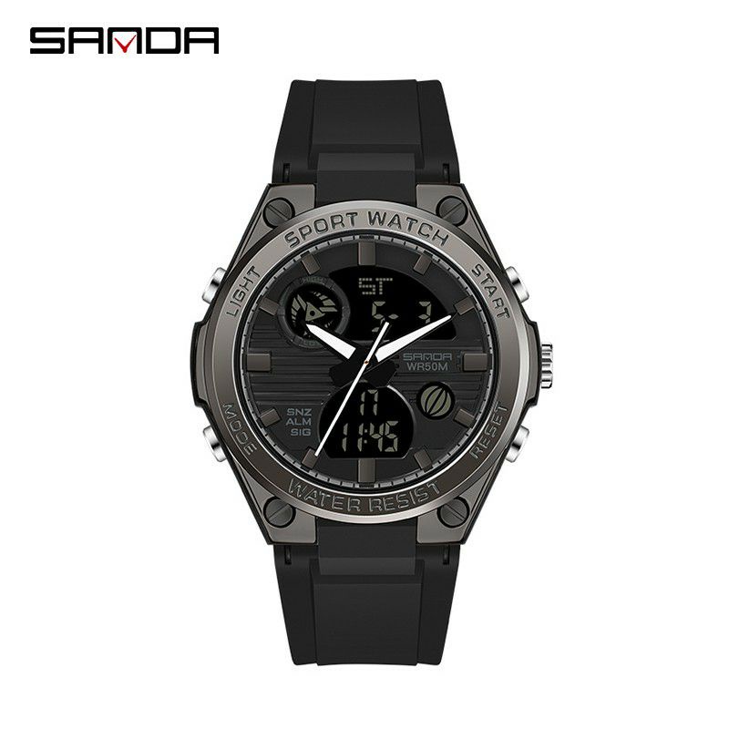 NEW ARRIVAL!! SANDA 6067 Jam Tangan Wanita Digital Analog Dual Time Shockproof Anti Air