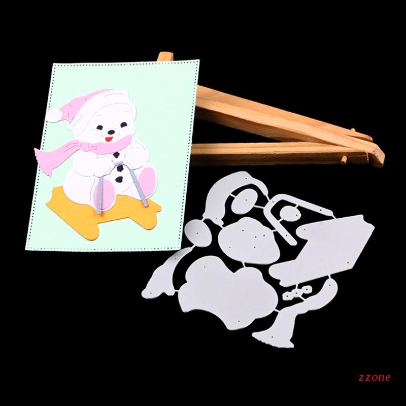 Cetakan Stensil Cutting Dies Motif Ski Natal Bahan Metal Untuk Scrapbook / Craft DIY